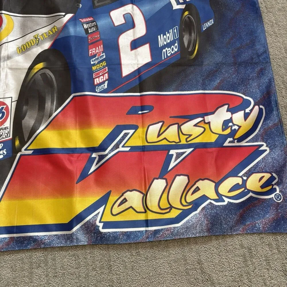 Vintage Rusty Wallace #2 Miller Lite Flag, NASCAR, 58”X36”, Banner, Car